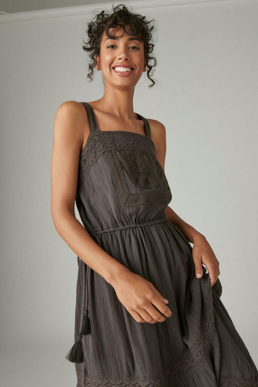  Lucky Brand Women's Lace Maxi Dress, Raven : Clothing, Shoes &  Jewelry