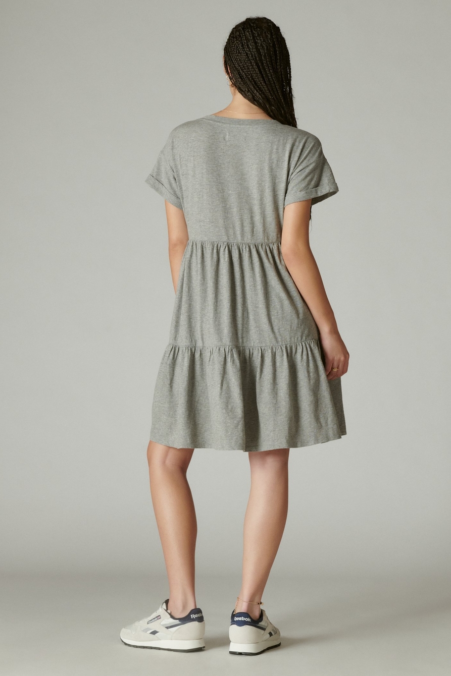 Lucky Brand Tiered T Shirt Mini Dress - Women's Clothing Dresses