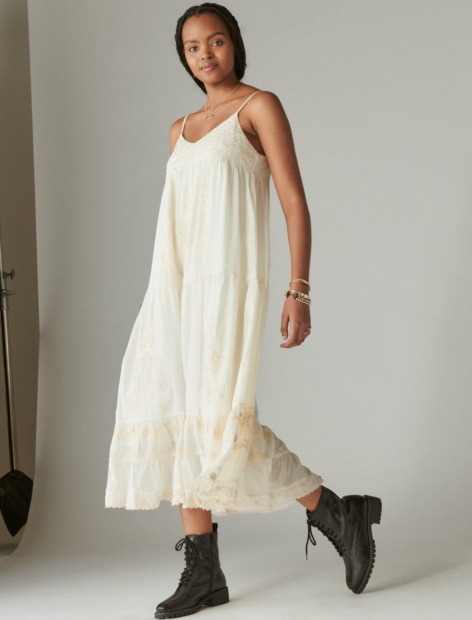 Embroidered Slip Dress