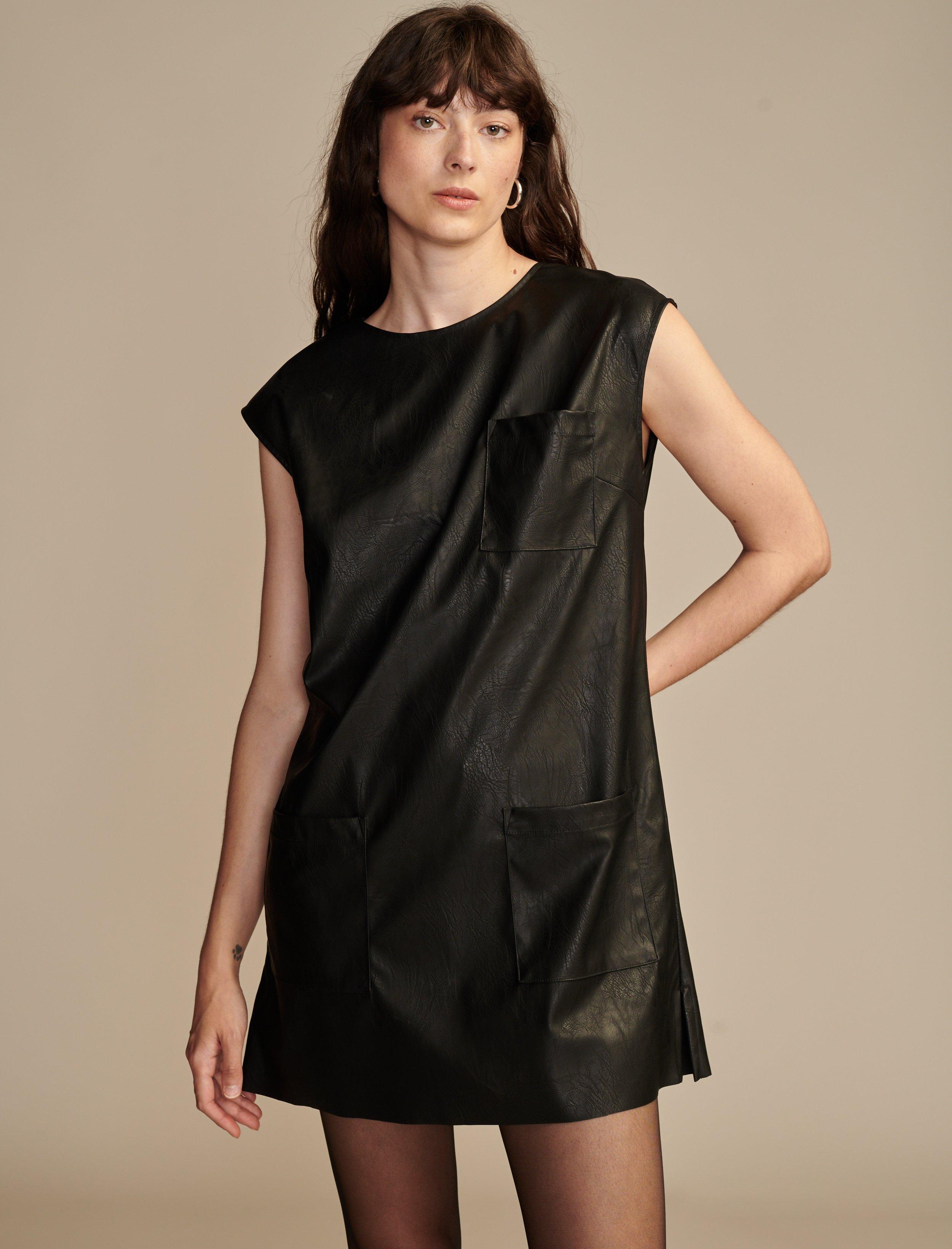 FAUX LEATHER DRESS