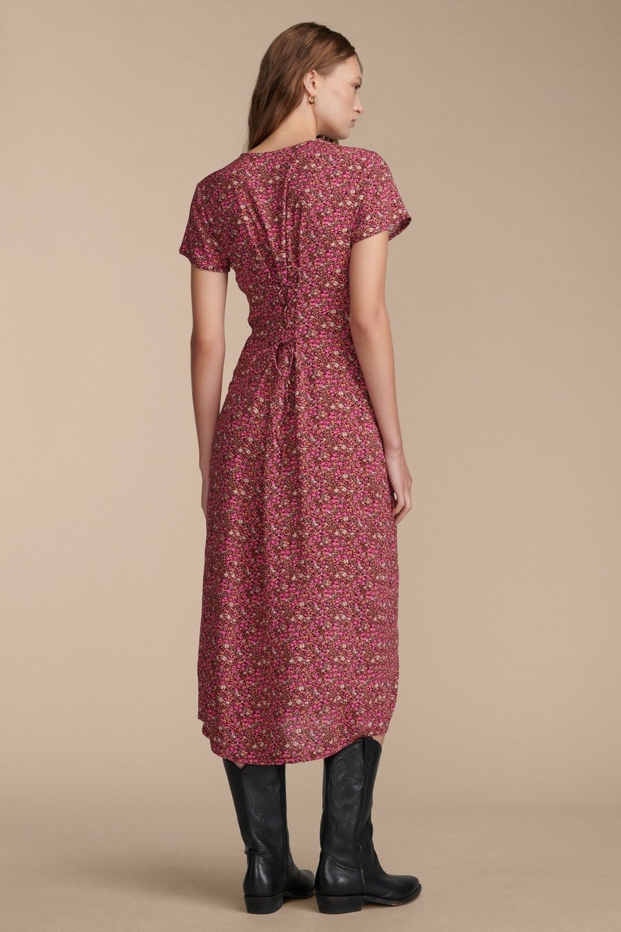 PRINTED BUTTON FRONT MIDI DRESS, image 3