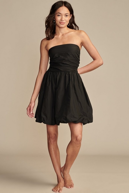 Lucky Brand V-Neck Asymmetrical Tiered Short Dress - Linen, Sleeveless