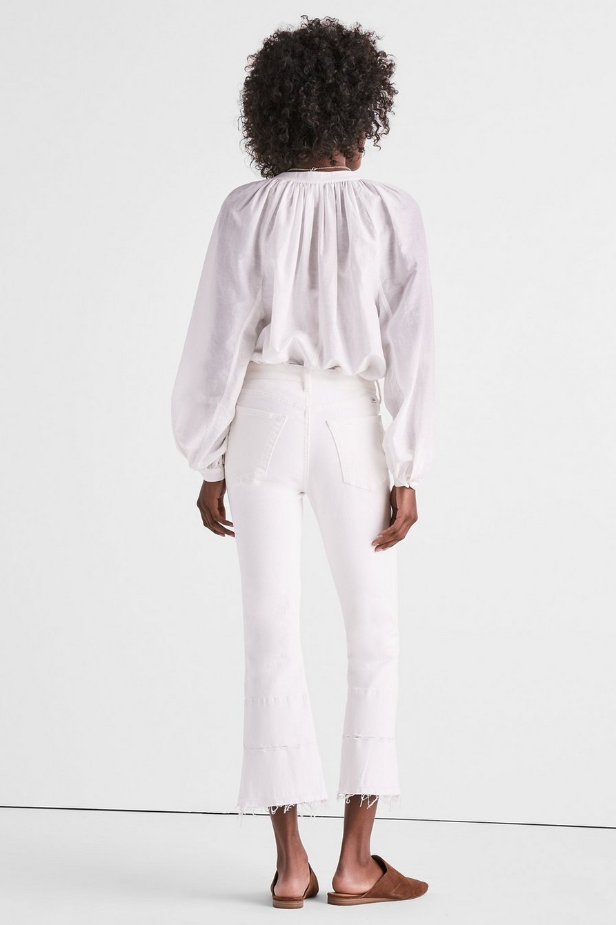 BRIDGETTE CROPPED BOOT JEAN IN CLEAN WHITE WITH RELEASED HEM, image 3