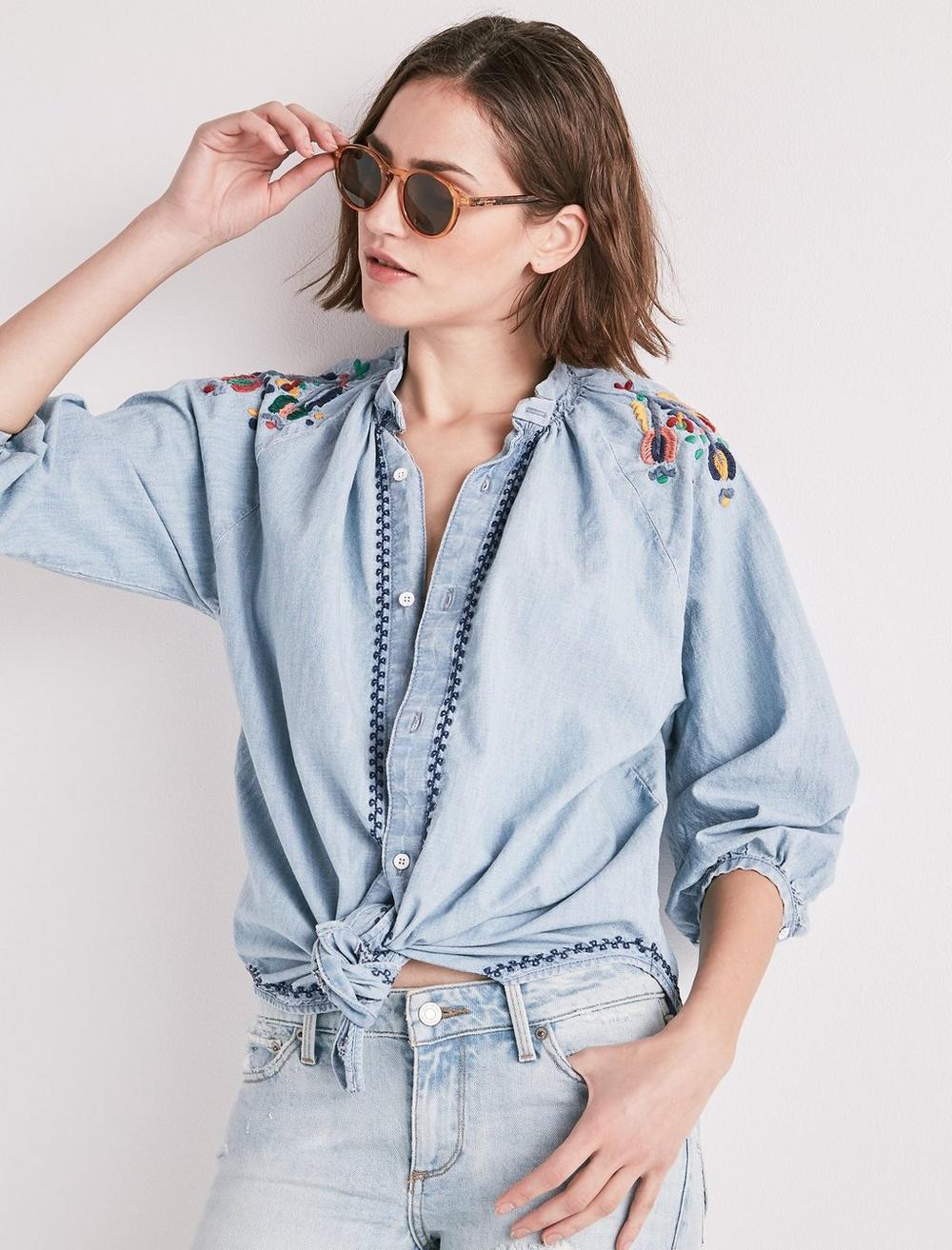 PEASANT SHIRT WITH EMBROIDERY | Lucky Brand