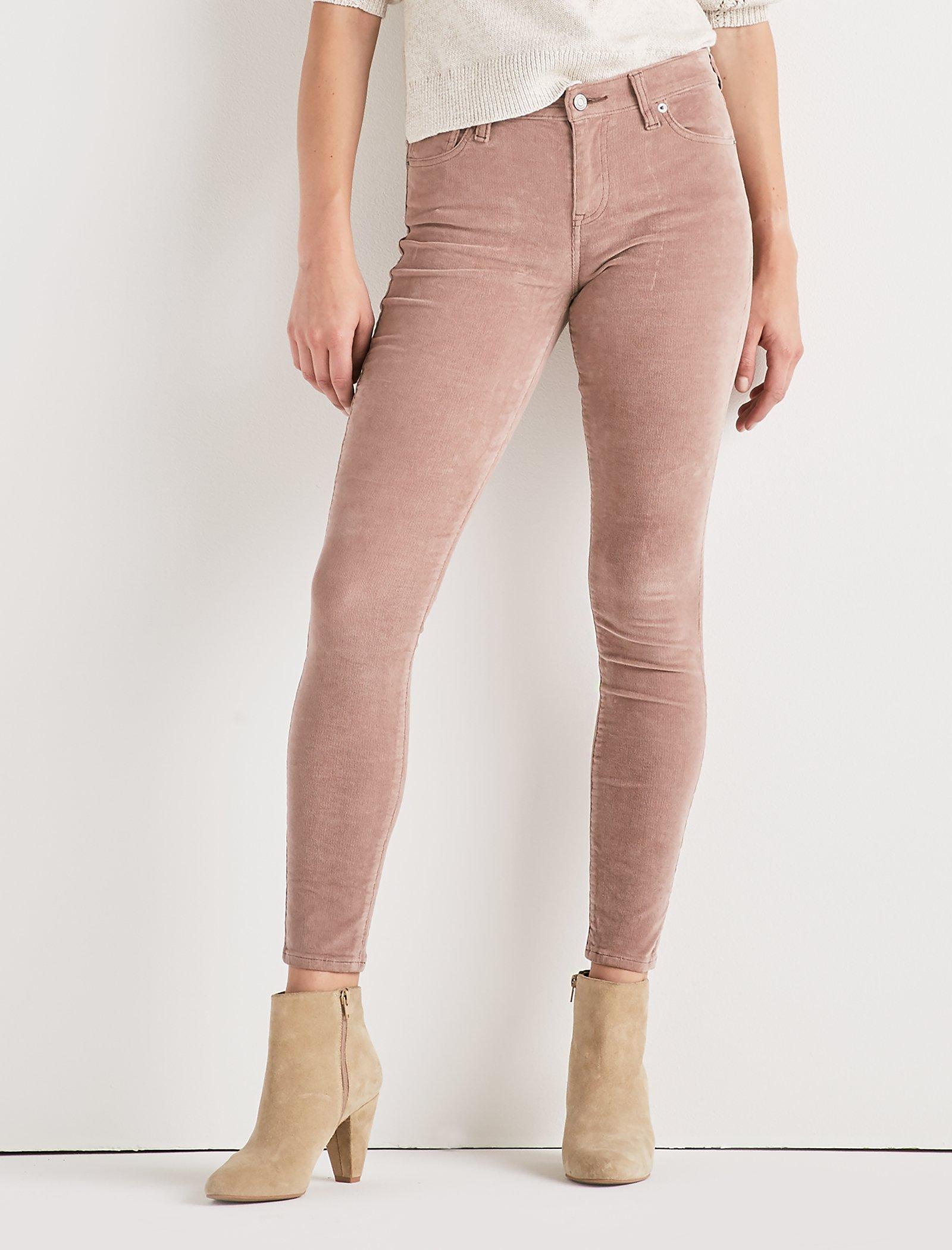 pink corduroy skinny jeans