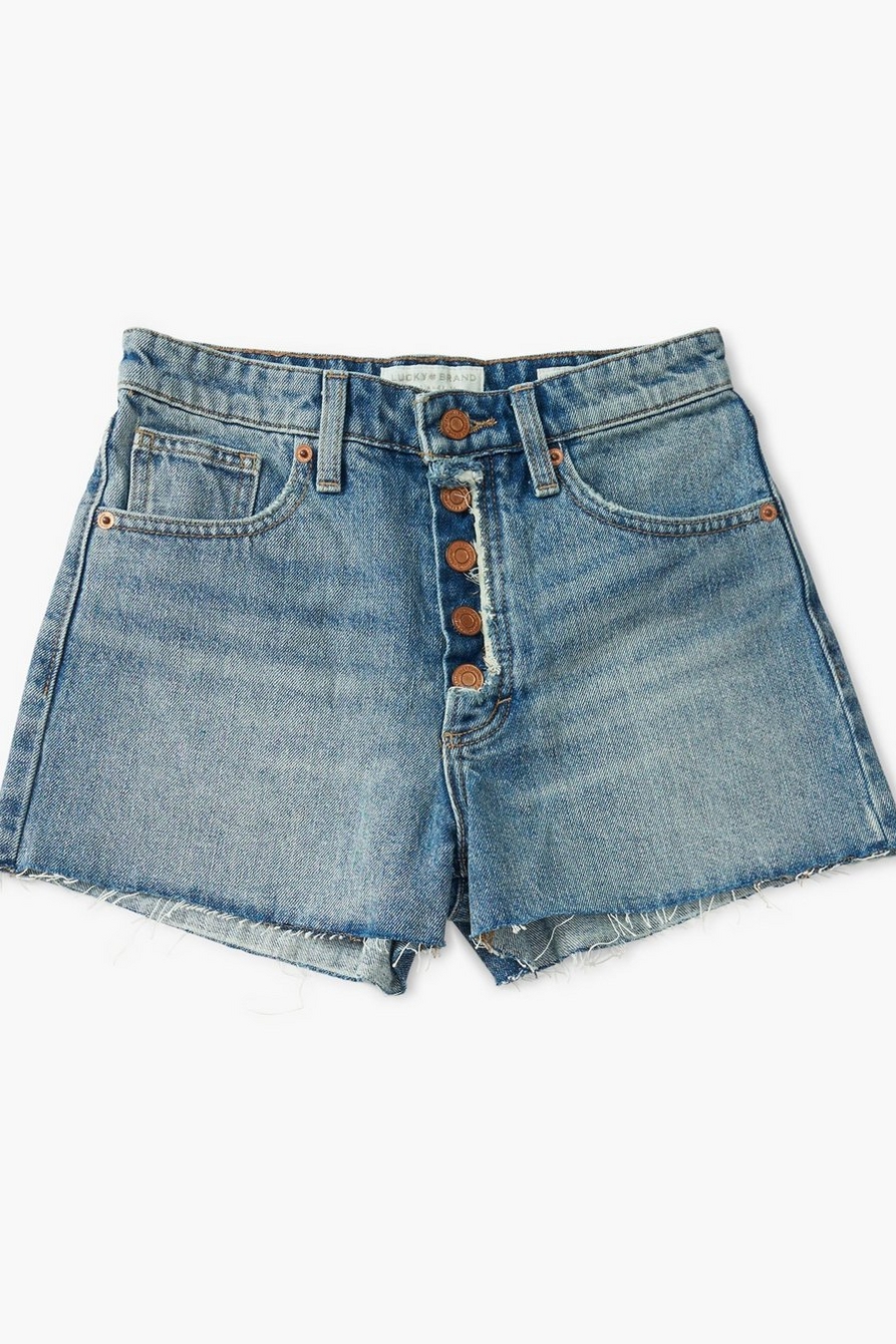 Lucky Brand Women's The Roll-up Button-Fly Denim Jean Shorts - Size 4/27