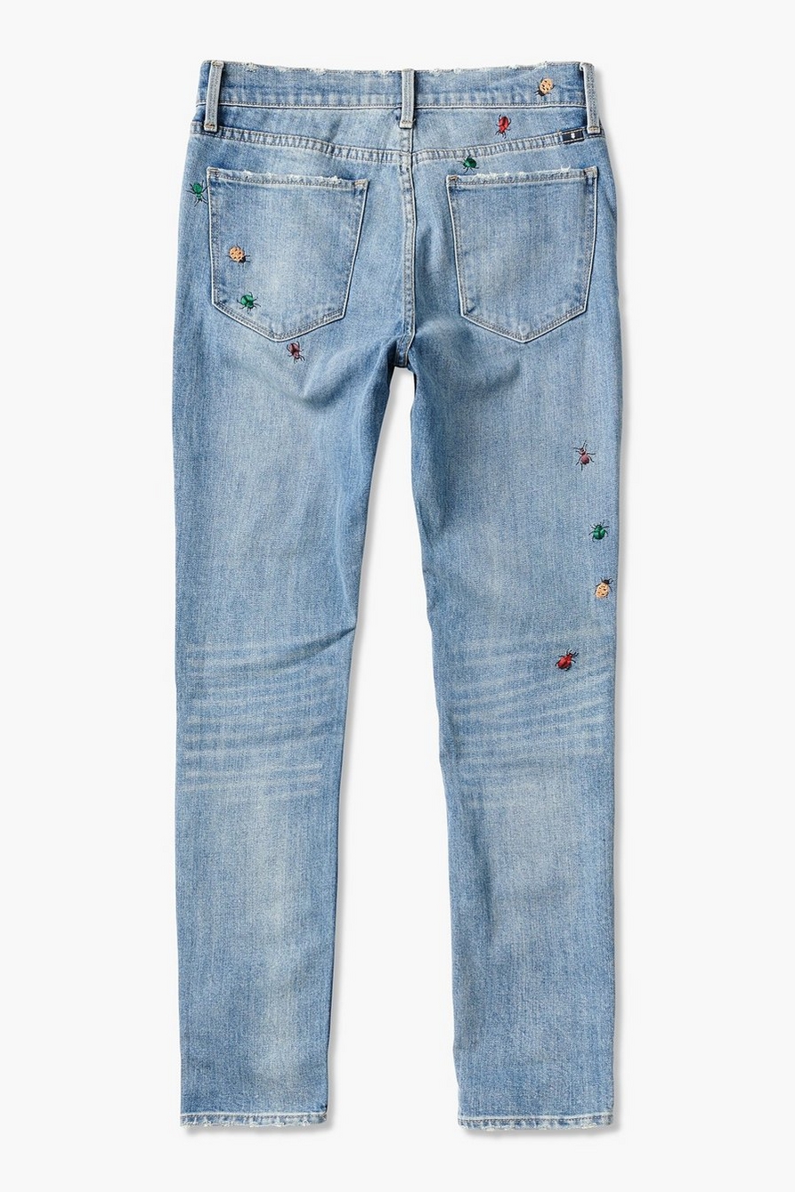 AVA MID RISE SKINNY JEAN WITH DITSY BUG EMBROIDERY, image 6