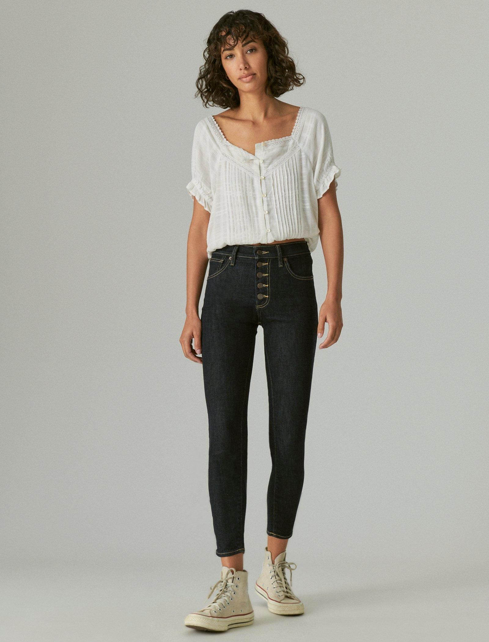 regular tapered cropped jeans