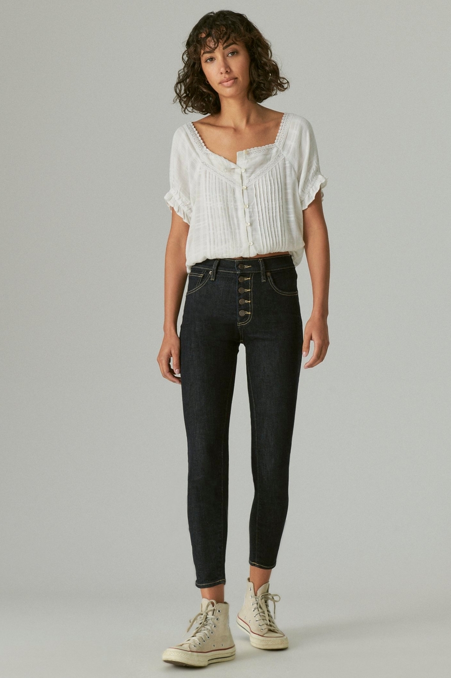 HIGH RISE BRIDGETTE SKINNY W/ EXPOSED BUTTON FLY, image 1