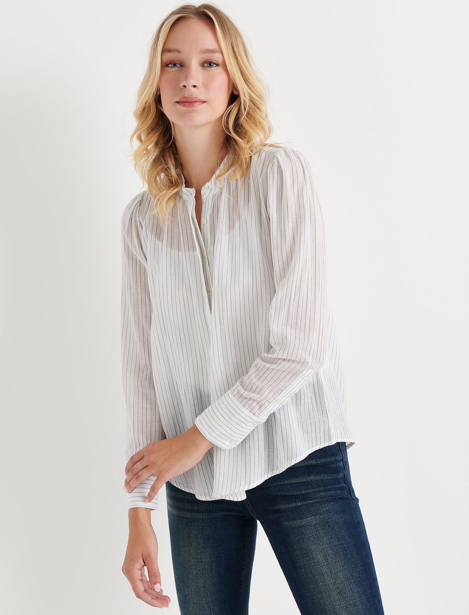 STRIPE PUFF SLEEVE SHIRT | Lucky Brand