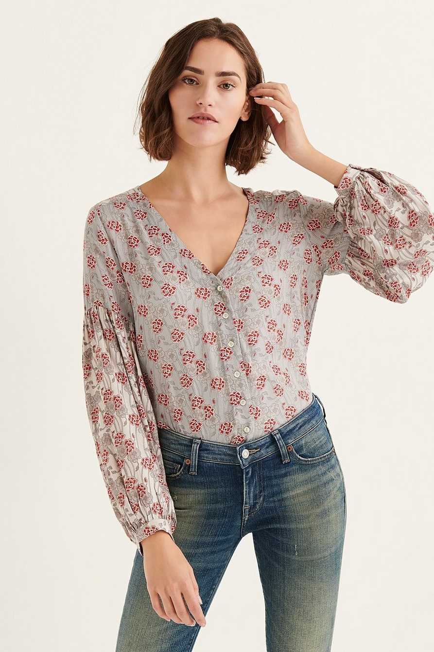 MIXED FLORAL TOP, image 1