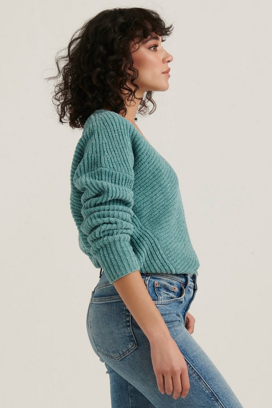 Lucky Brand Women's Chenille V-Neck Sweater (XS, Navy