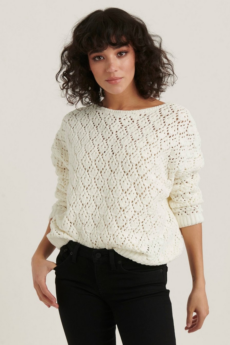 POINTELLE CHENILLE PULLOVER SWEATER | Lucky Brand