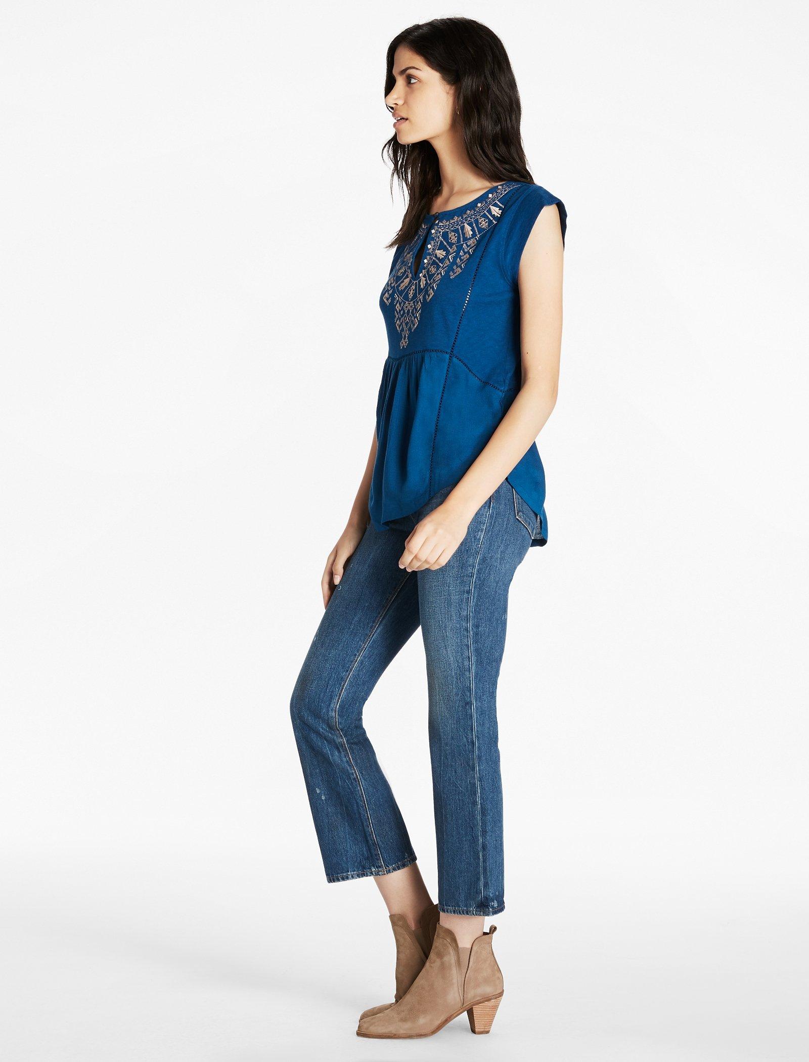 EMBROIDERED BIB TOP | Lucky Brand