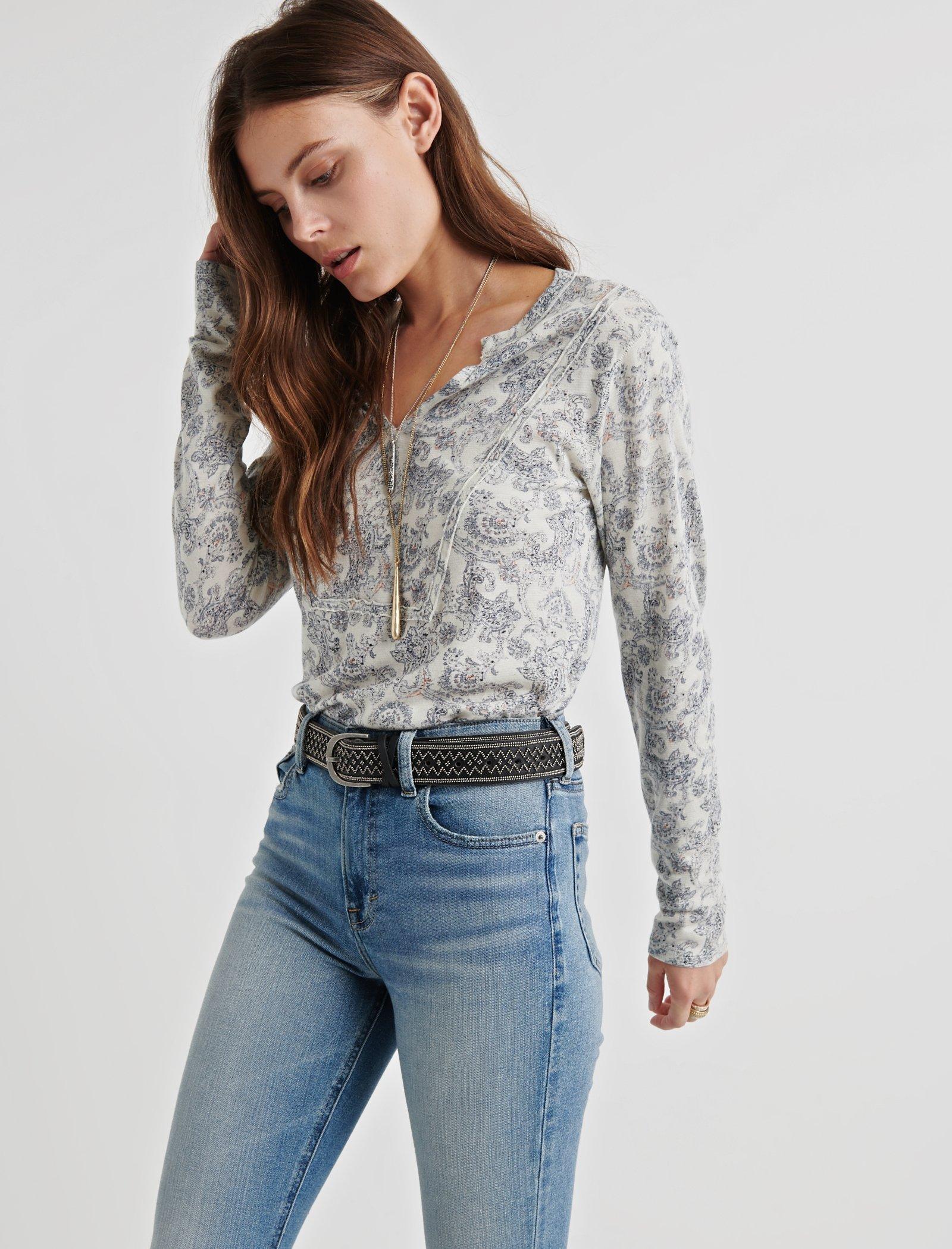 PAISLEY SEAMED HENLEY | Lucky Brand
