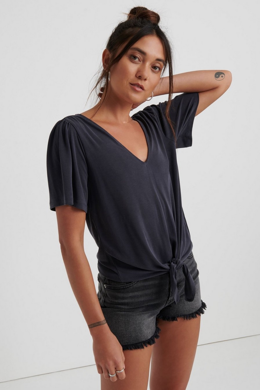 Lucky Brand ラッキー V-Neck Front Tie Top レディース 最大50%OFF
