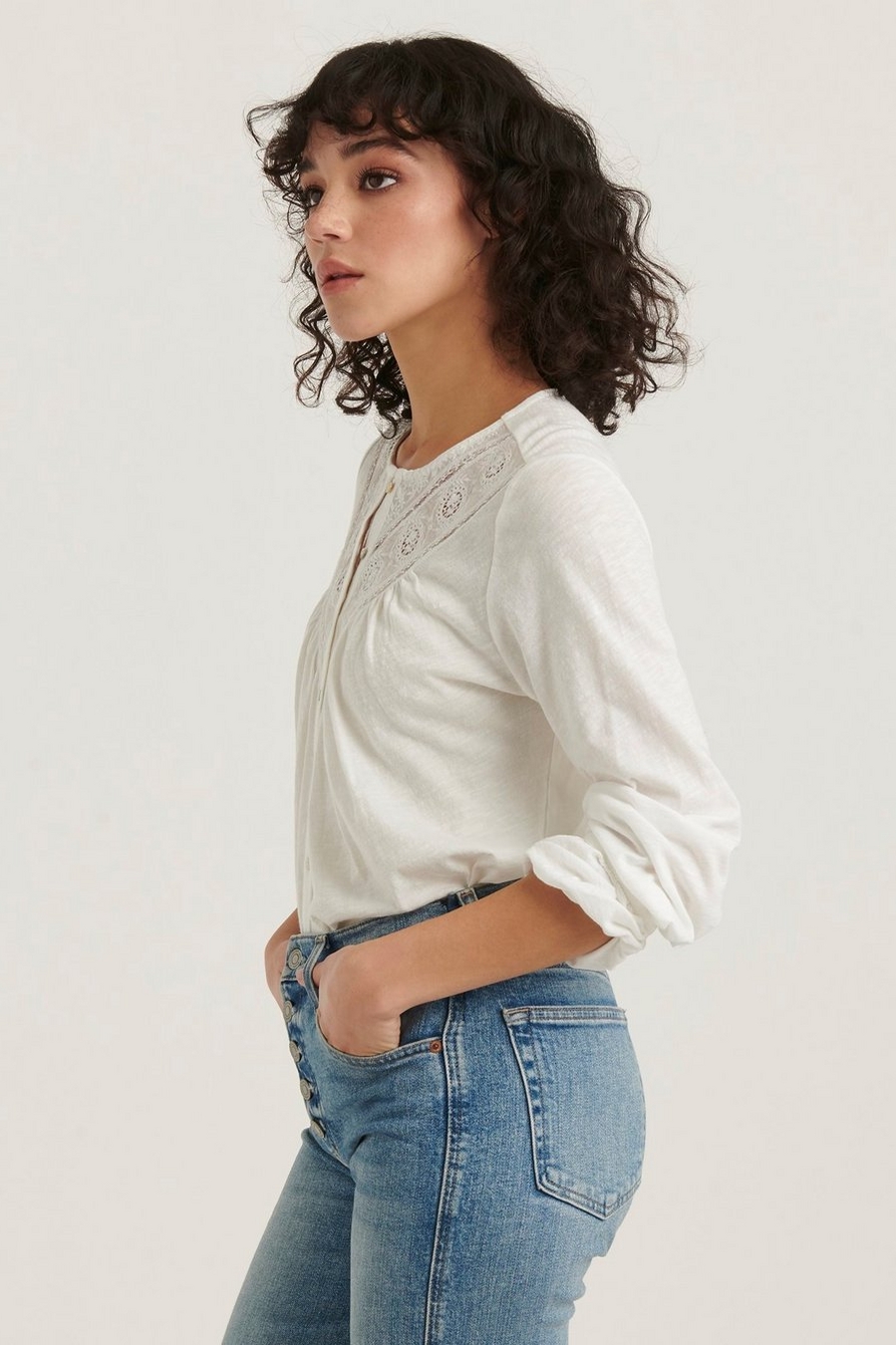 EMBROIDERED WESTERN YOKE TOP | Lucky Brand