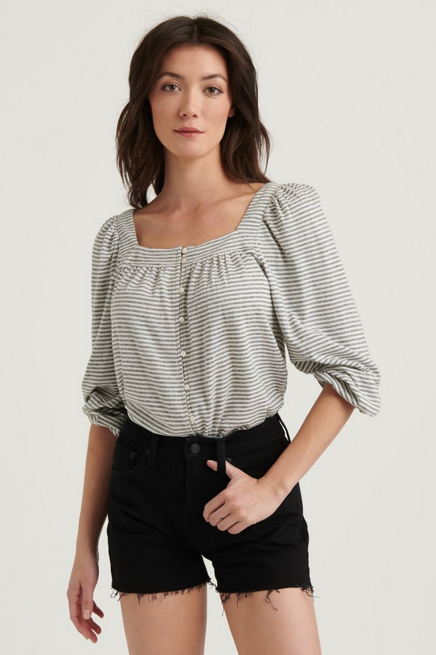 Lucky Brand, Tops, Lucky Brand Striped Square Neck Tank Top
