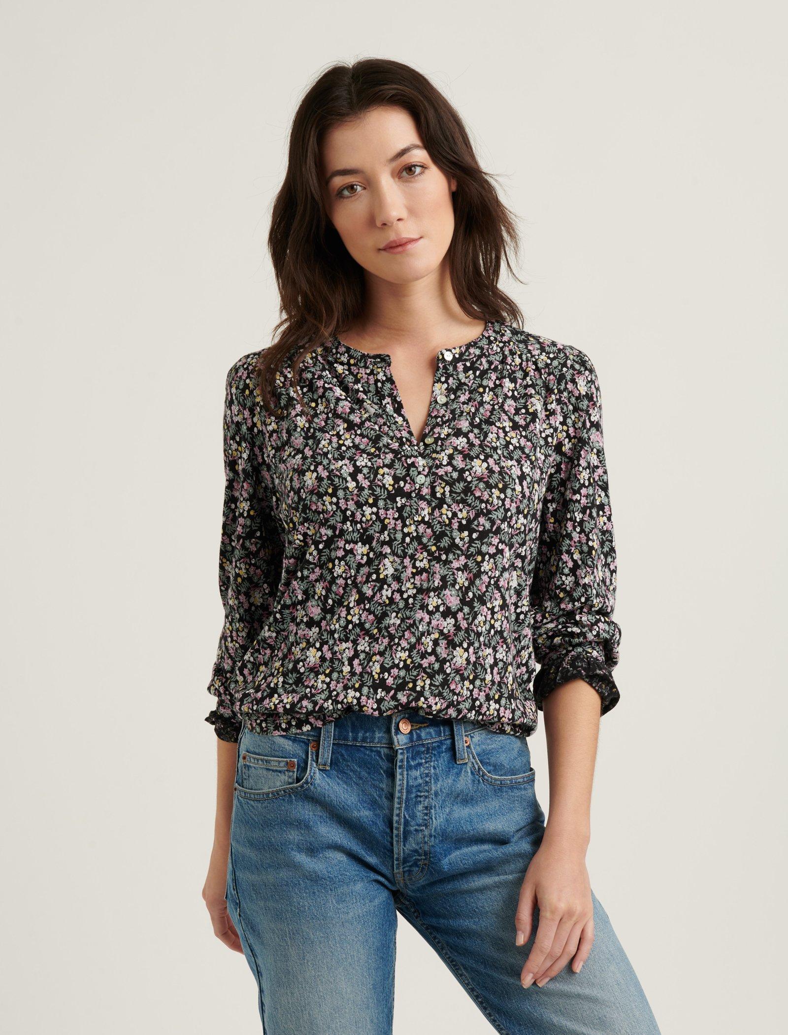 DITSY FLORAL PRINTED HENLEY TOP | Lucky Brand