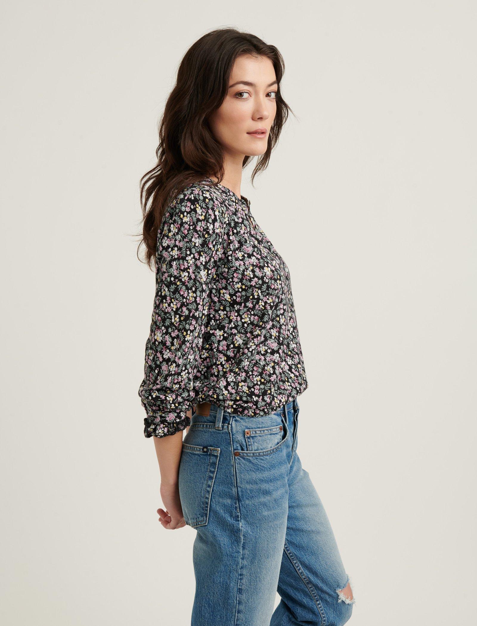 DITSY FLORAL PRINTED HENLEY TOP | Lucky Brand