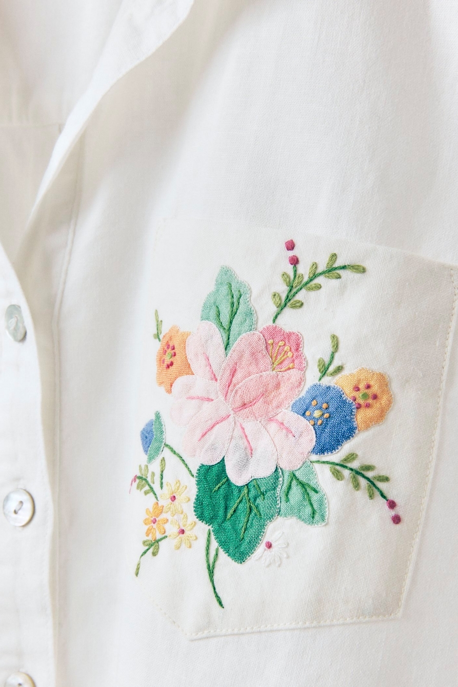 Lucky Upcycled Floral Pocket Notch Shirt, image 3