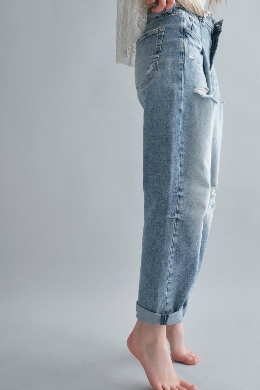 LUCKY UPCYCLED PLEATED JEAN, image 2