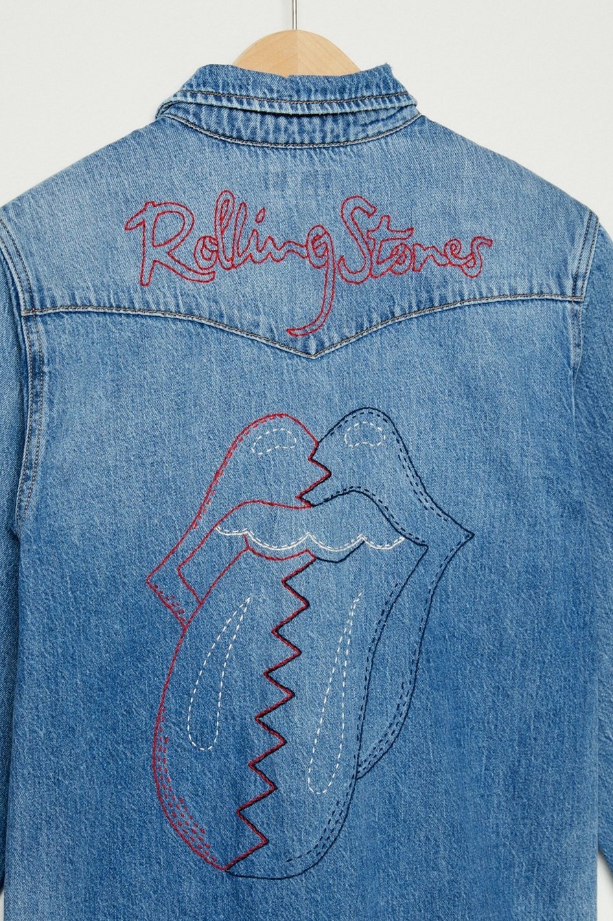 Lucky Upcycled Hand-Embroidered Denim Shirt, image 6
