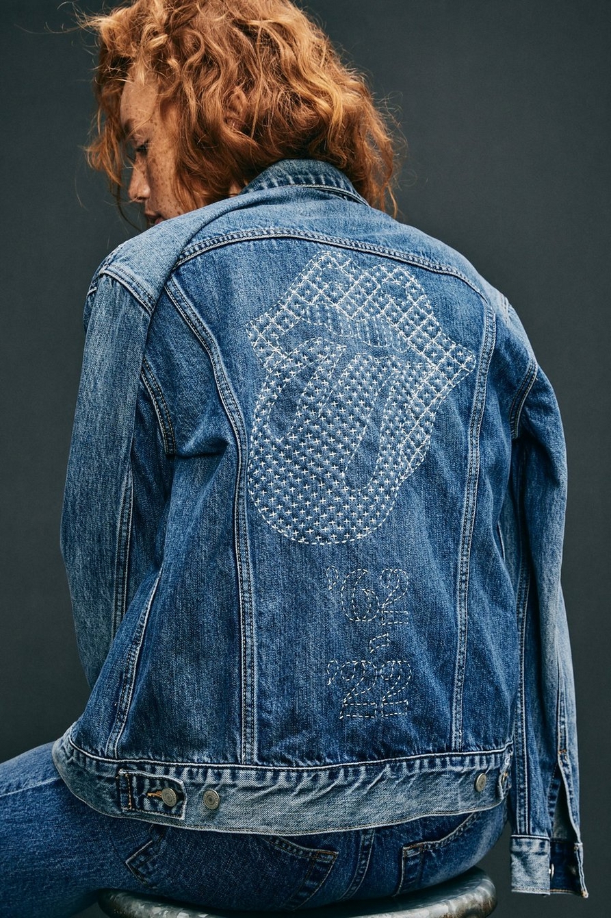 Lucky Upcycled Hand-Embroidered Denim Trucker Jacket, image 1