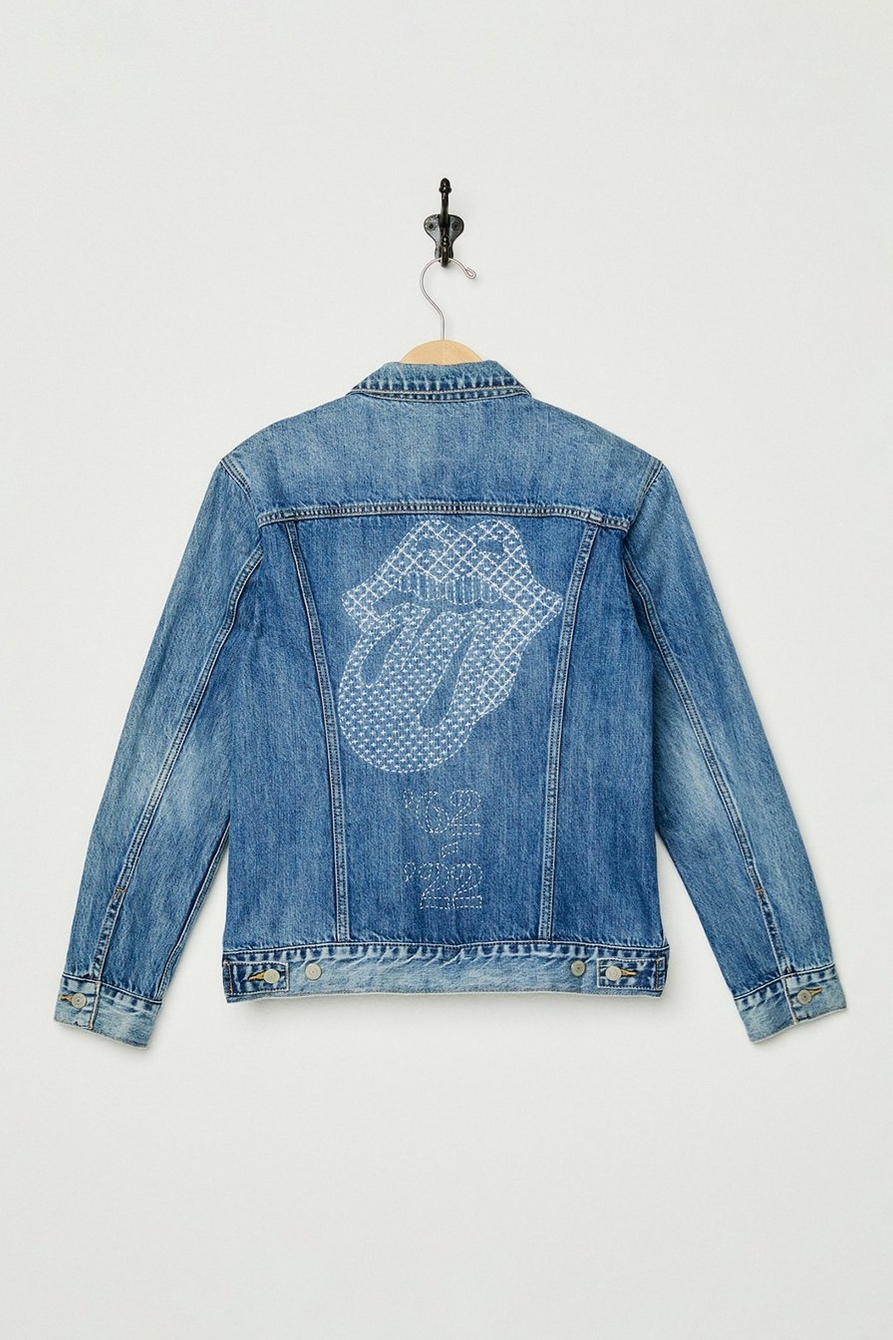 Lucky Upcycled Hand-Embroidered Denim Trucker Jacket, image 5