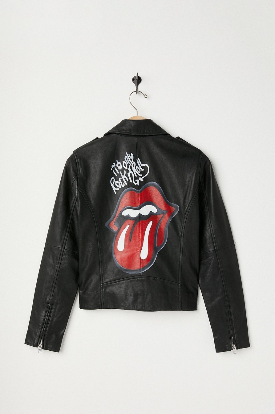 Lucky Upcycled Hand-Painted Leather Jacket, image 1