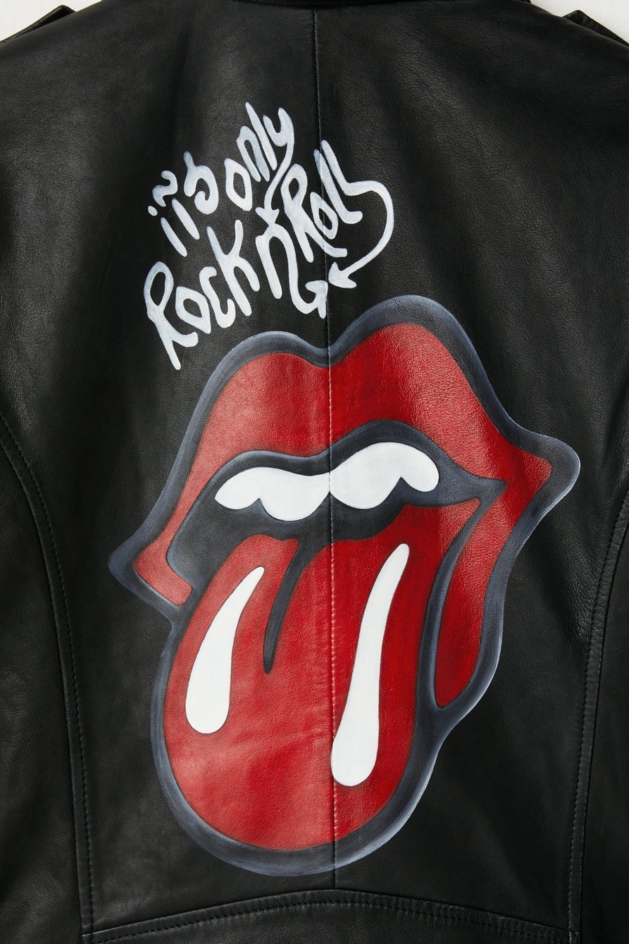 Lucky Upcycled Hand-Painted Leather Jacket, image 2
