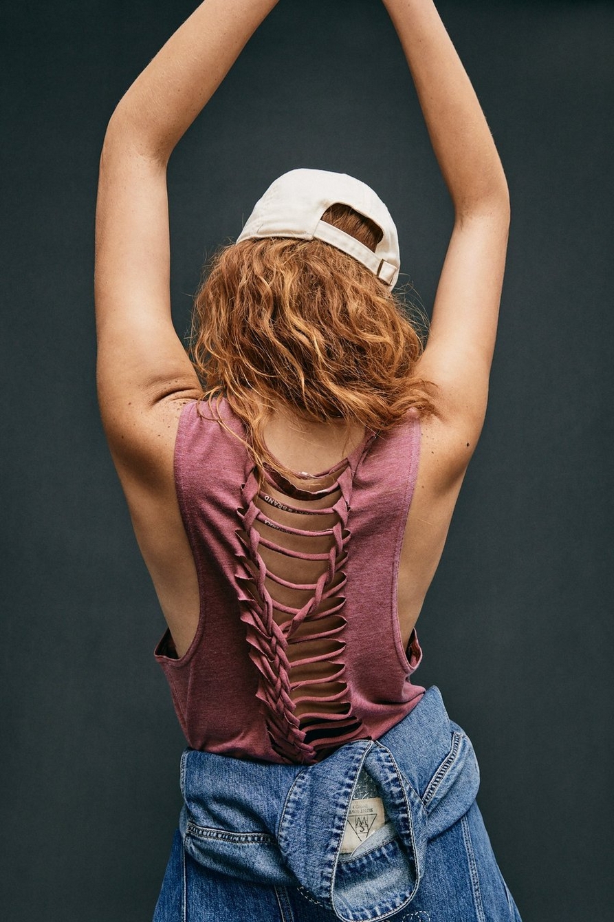 Lucky Upcycled Braided Back Graphic Tank, image 4