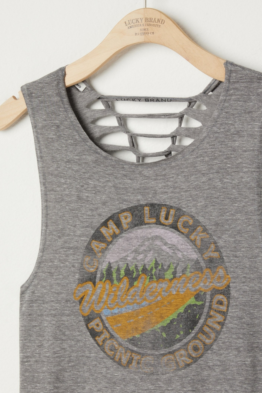 Lucky Upcycled Braided Back Graphic Tank, image 1