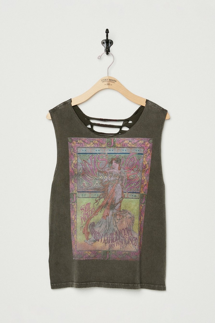 Lucky Upcycled Braided Back Graphic Boyfriend Tank, image 3
