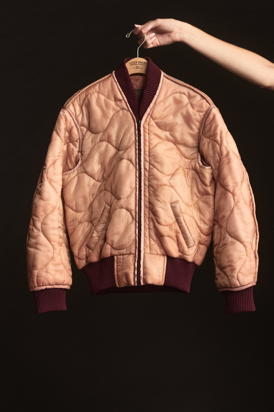 Rose Quartz Upcycled Quilted M-65 Field Bomber Jacket, image 5