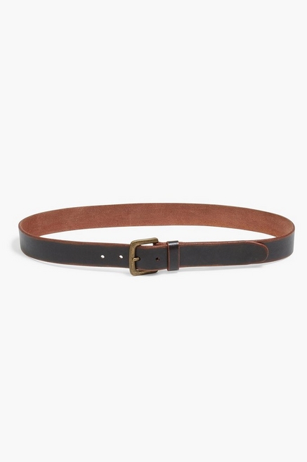 Men's 36 Chevron Stitched Dark Brown Leather Belt NWT $59 Lucky Brand 