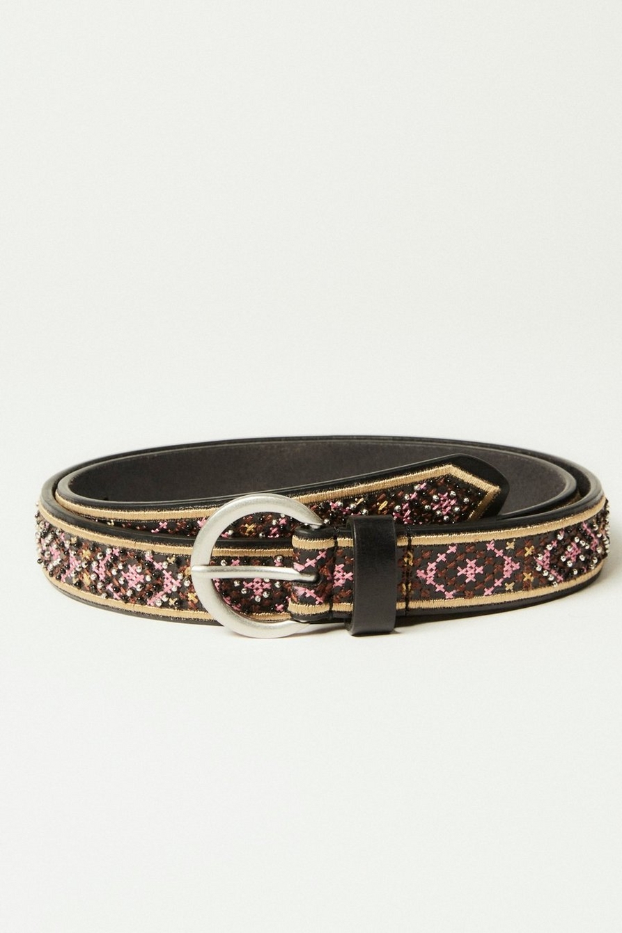 MULTI COLORED GEO EMBROIDERY BELT, image 1