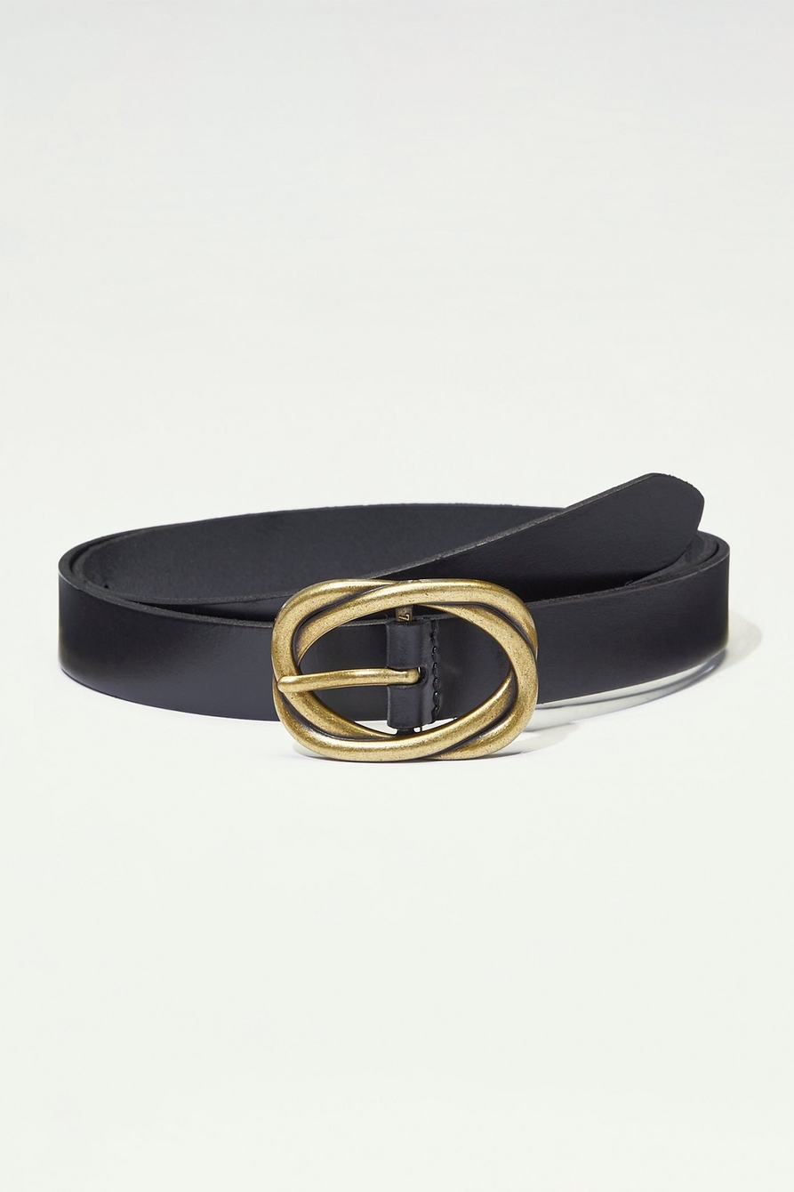 TWISTED BUCKLE LEATHER BELT | Lucky Brand
