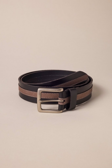 Lucky Brand braided leather belt brass dragonfly