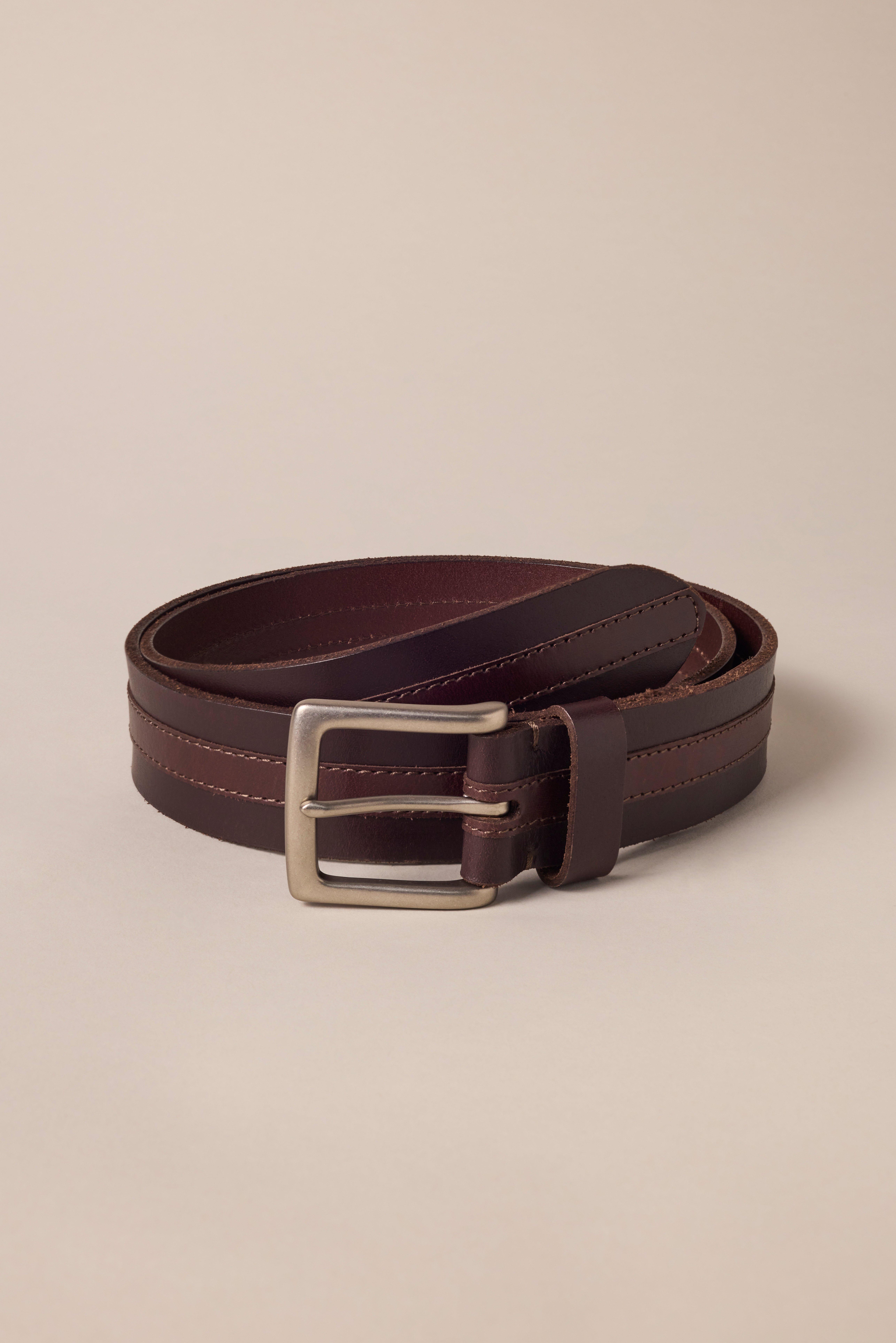 BICOLOR STRIPED LEATHER BELT