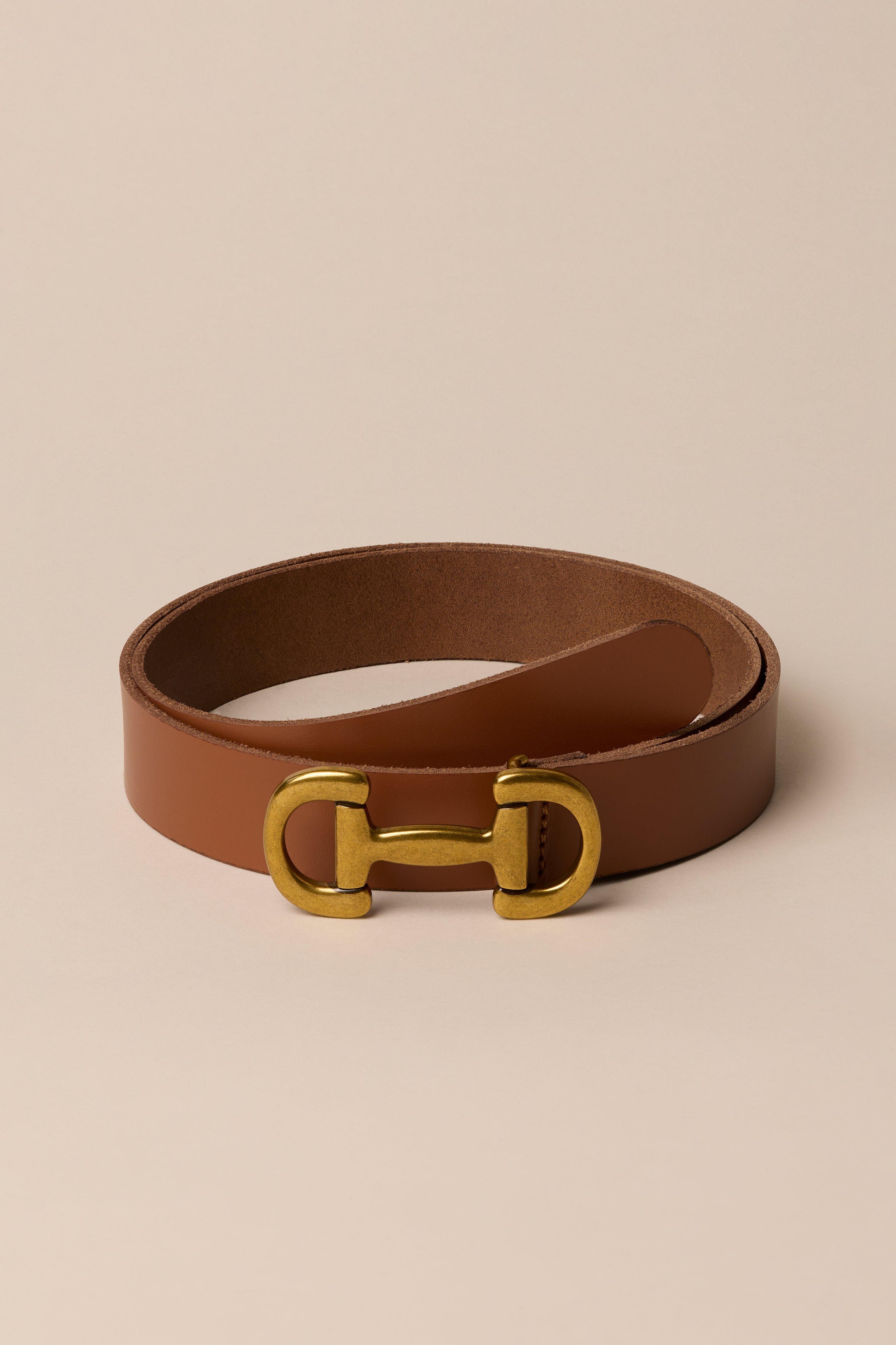 EQUESTRIAN BUCKLE LEATHER BELT