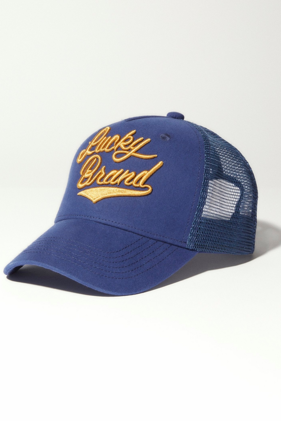 LUCKY EMBROIDERED TRUCKER HAT, image 1
