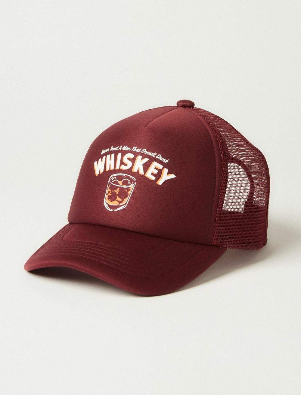 DRINK WHISKEY TRUCKER HAT, image 1