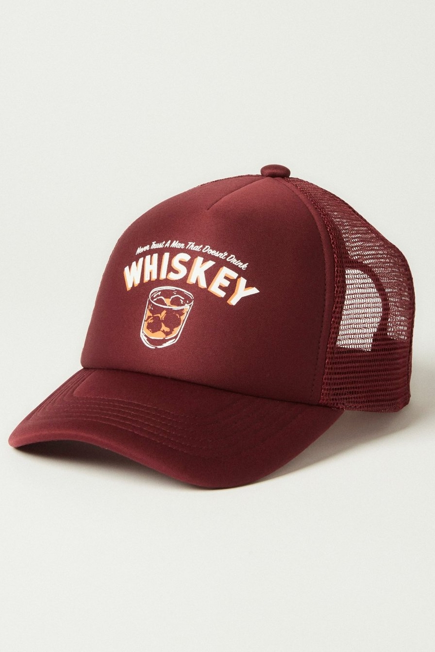 DRINK WHISKEY TRUCKER HAT, image 1