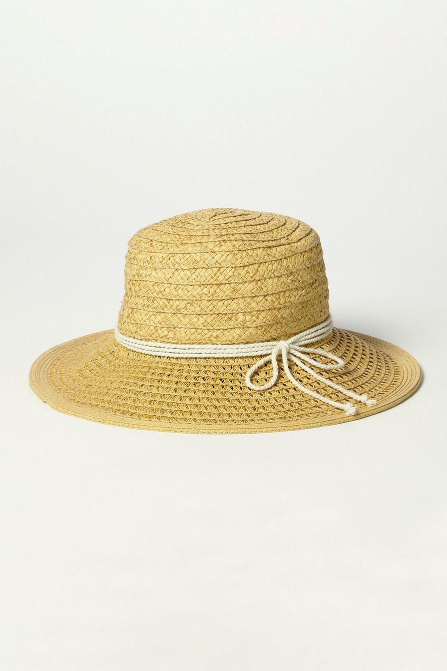 STRAW HAT WITH ROPE TIE, image 1