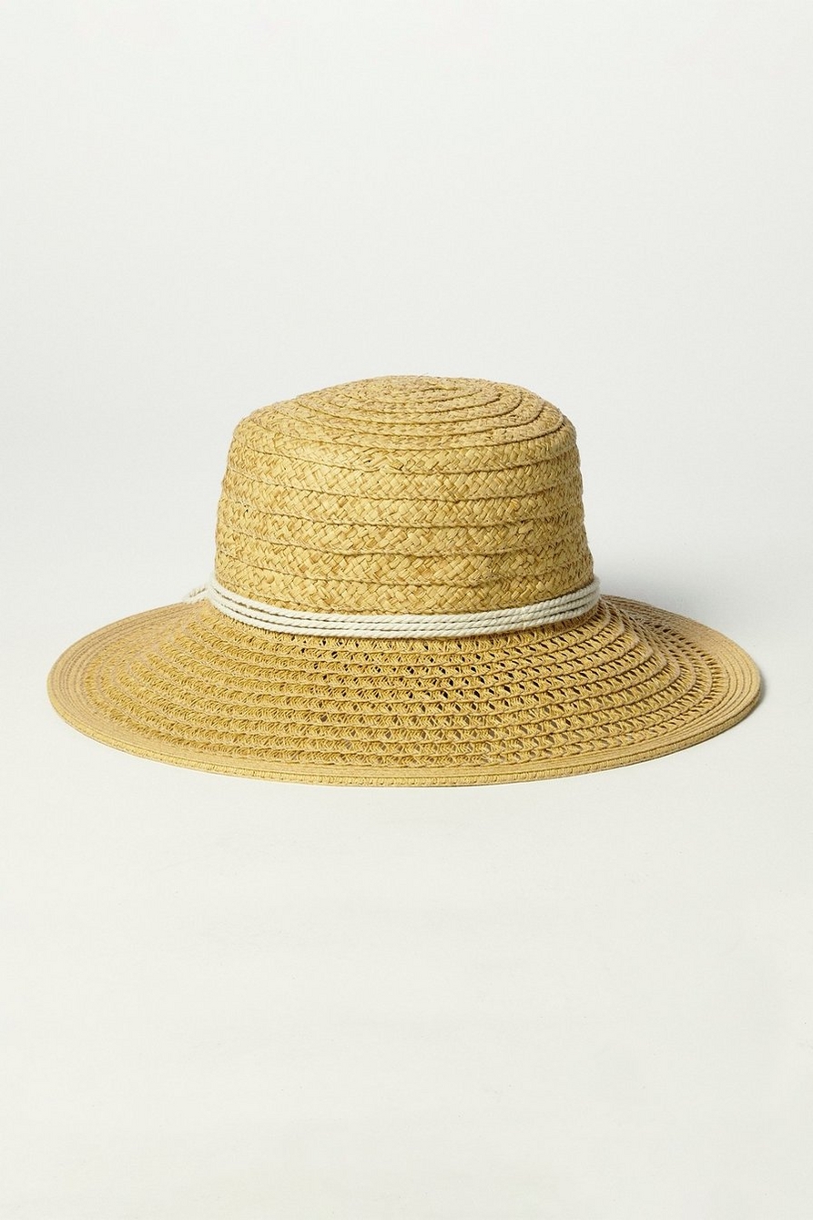STRAW HAT WITH ROPE TIE, image 2