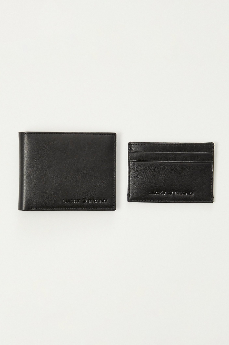 MEN'S LEATHER WALLET AND CARDHOLDER GIFTSET, image 1