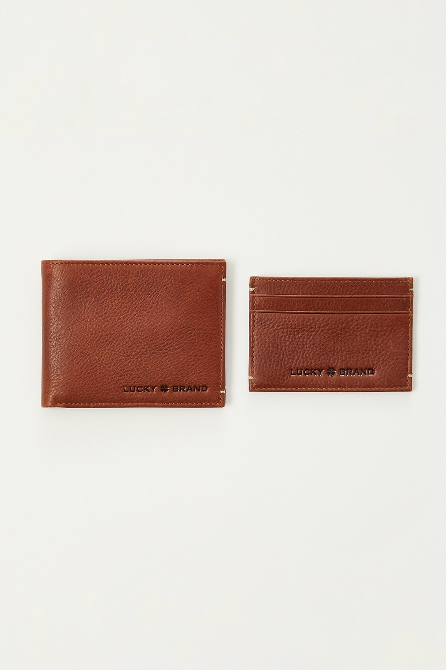 MEN'S LEATHER WALLET AND CARDHOLDER GIFTSET, image 1