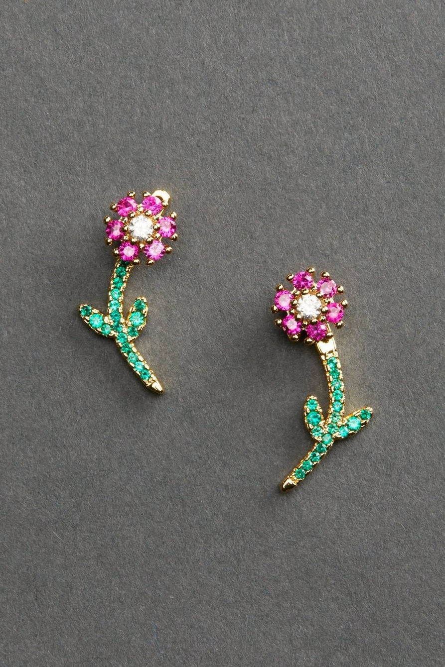 PAVE DAISY STUD EARRING, image 1