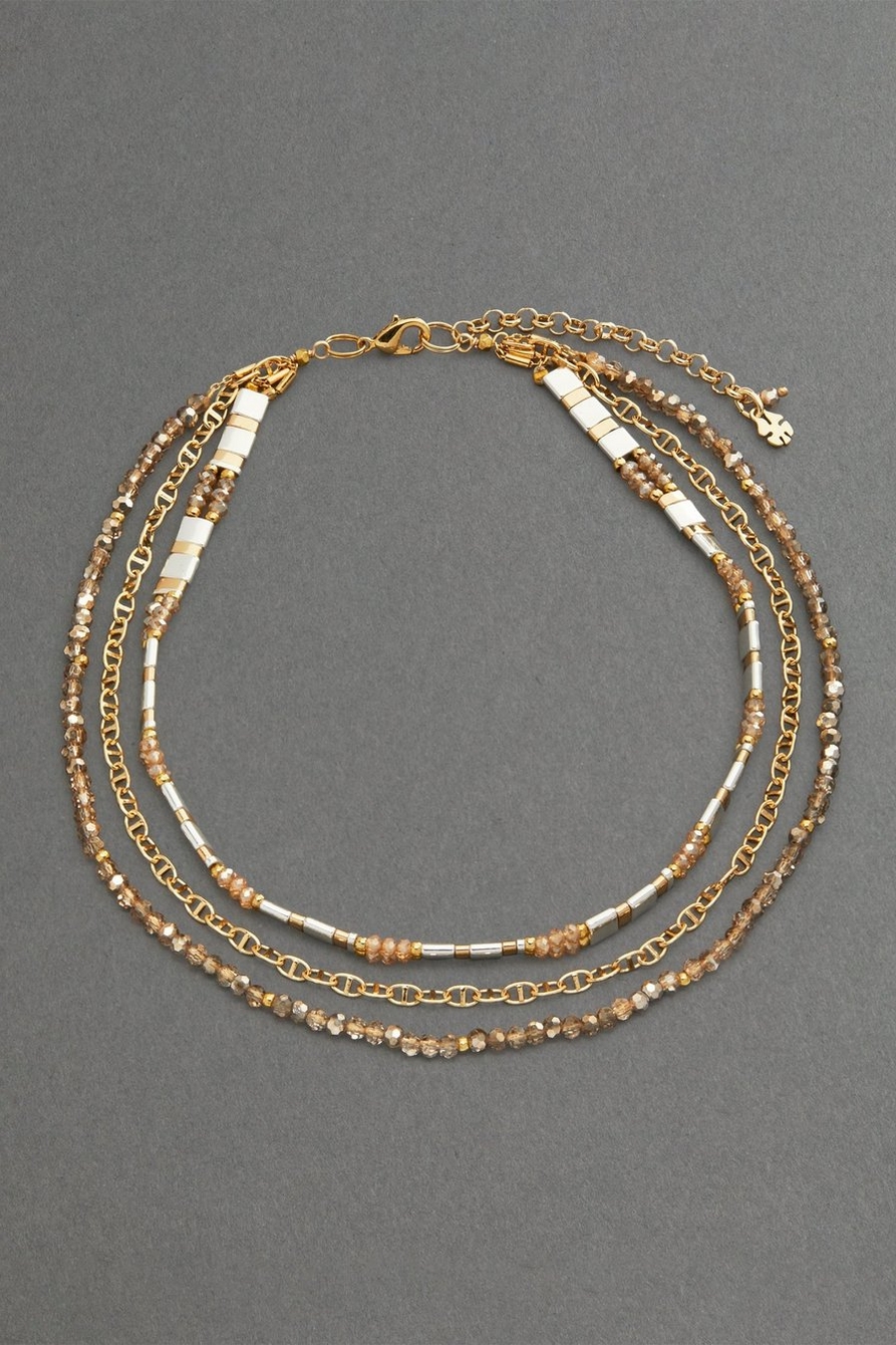 TWO TONE LAYER COLLAR NECKLACE, image 1